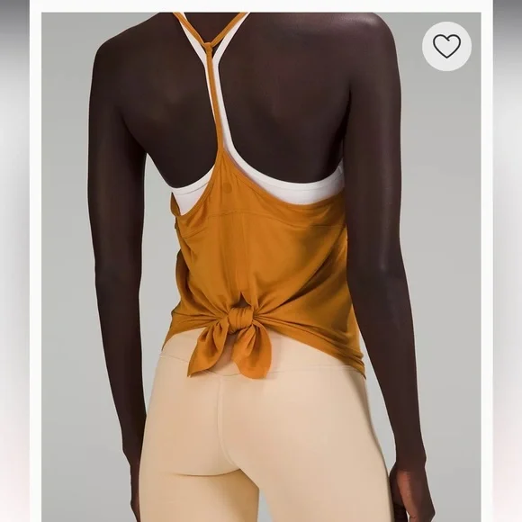 Lululemon Modal-Silk Yoga Tank Top Sz 2 Bronze Green 31 - Picture 3 of 6